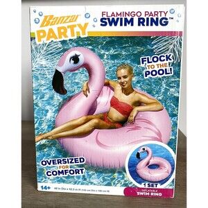 New!! Adult Flamingo Party swim Ring inflatable 49 in Dia x 42.5 in H